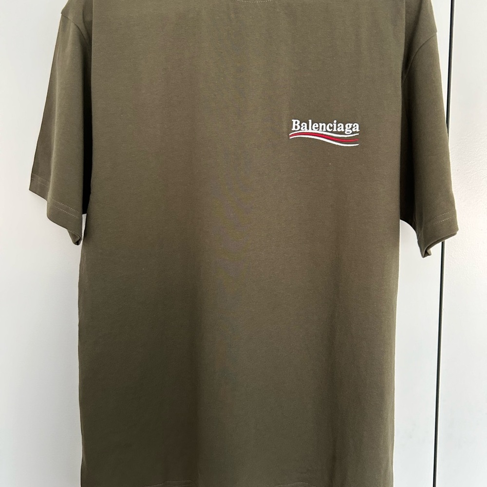 Balenciaga Men's Khaki Short Sleeve Tee